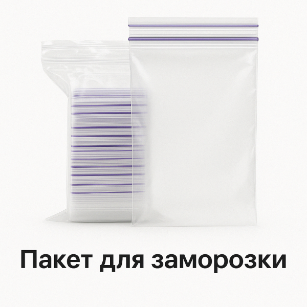 Пакет для заморозки їжі 100 шт, ширина 250 мм, висота 300 мм, товщина 55 мкм