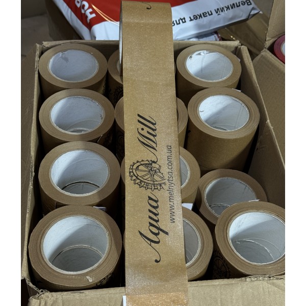 Крафтовий скотч з логотипом 50 метрів, ширина 48 мм, 120 мкм